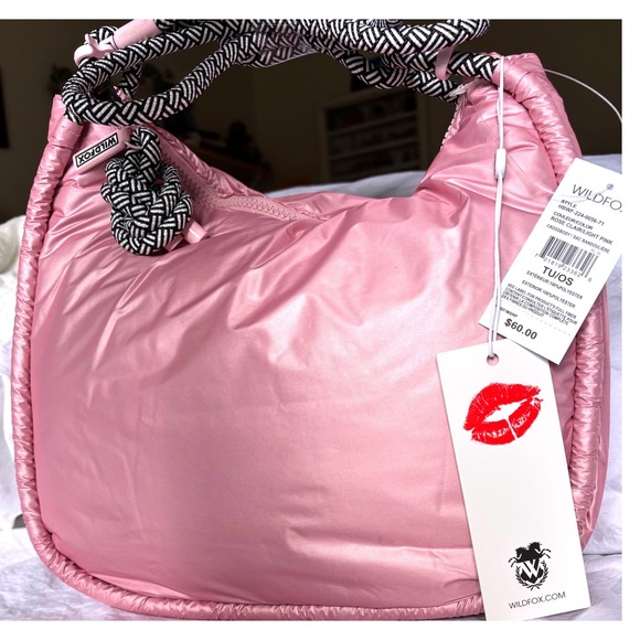 Wildfox Handbags - Wildfox Puffer Crossbody Bag Rose Clair Pink Padded Rope Strap HBWF-224-0056-71